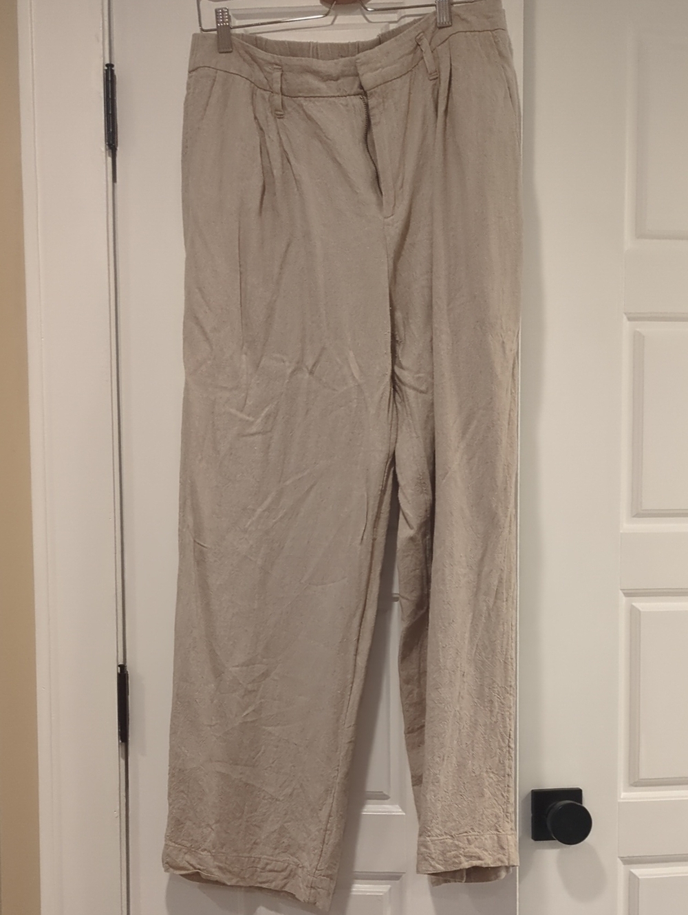 🩷 a new day Natural Beige Linen-Blend Trouser Pant
